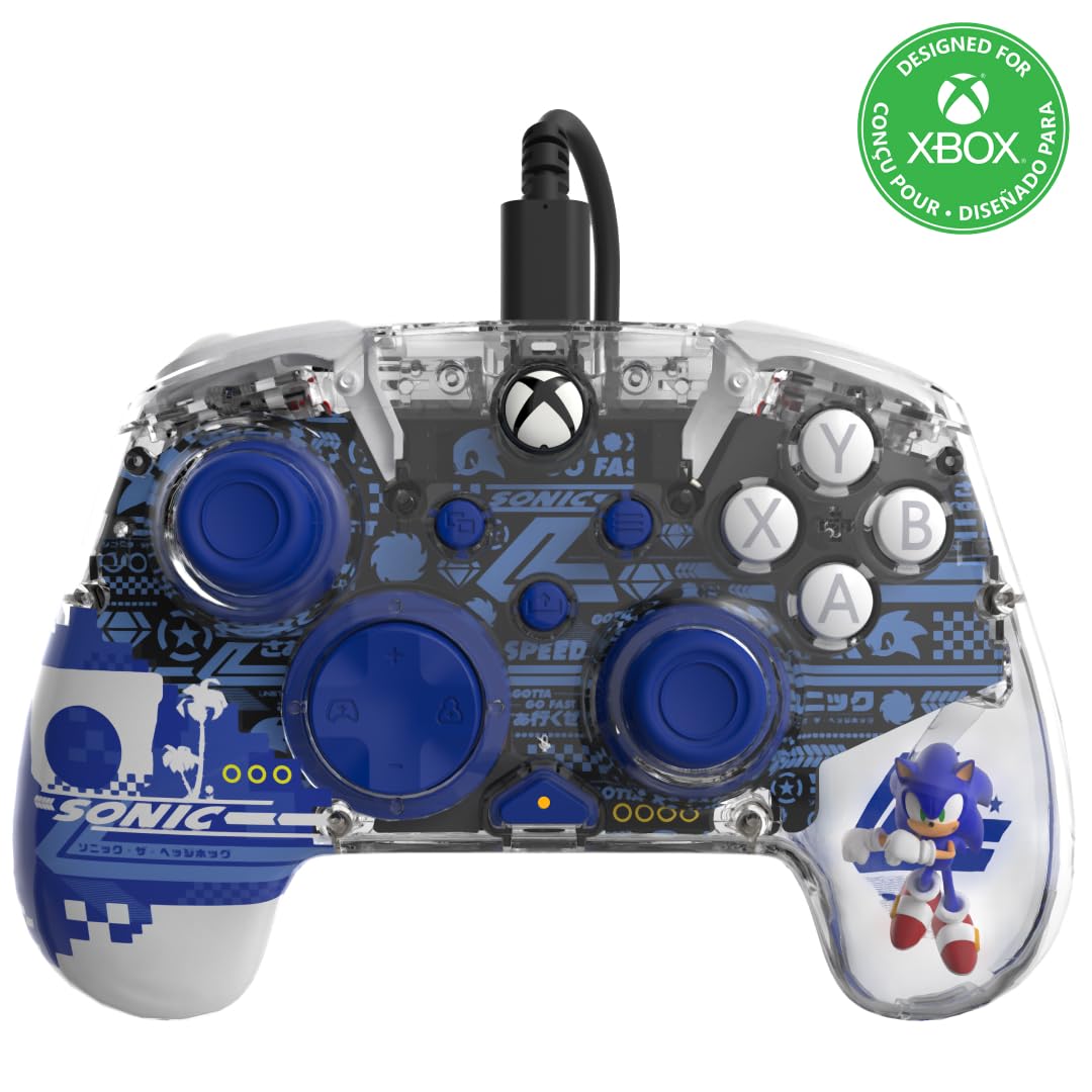 PDP REALMz Wired Xbox Controller Licensed for Series X|S  Xbox One  Windows 10/11 PC  LED Lighting Collectible Sonic Superstars  Programmable Buttons/control buttons  PC Control Hub App: Sonic Speed