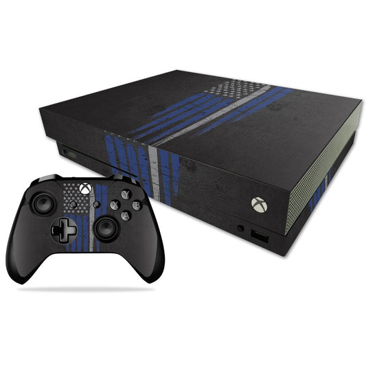 MIGHTY SKINS Vinyl Decal for Xbox One X - Thin White Line, Durable & Easy to Apply, Model MIXBONXCMB-Thin White Line