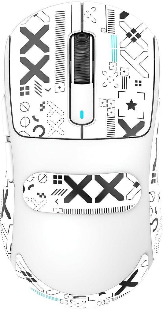 ATTACK shark design X3 Lightweight Wireless Gaming Mouse with Tri-Mode 2.4G/USB-C Wired/Bluetooth 26K DPI  PAW3395 Optical Sensor Kailh GM8.0 Switch 5 programmable Buttons for PC/Win/Mac(White+Stickers)