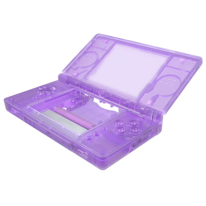 eXtremeRate Clear Atomic Purple Replacement Shell for Nintendo DS Lite - Custom Console Case Cover, ABS Material, Model DSLM5005