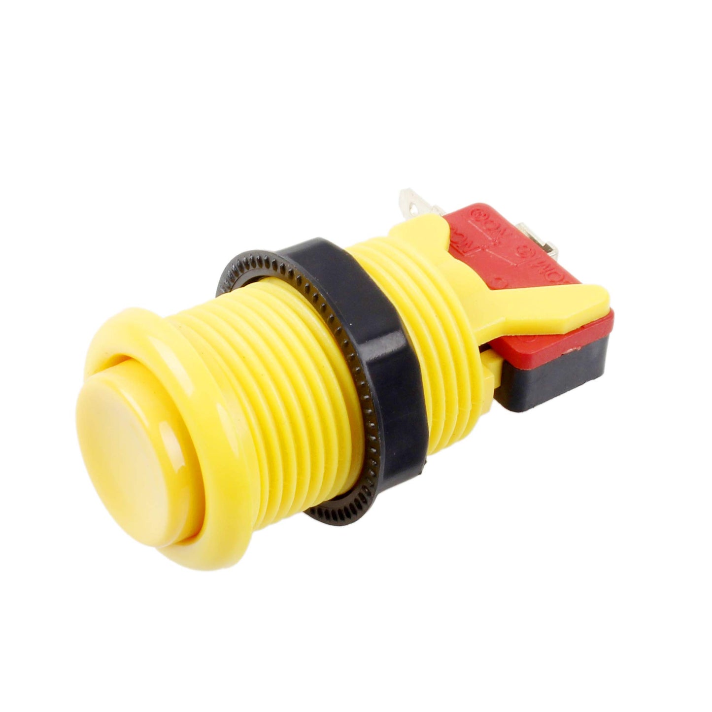 EG STARTS 30mm Arcade Push Button - Yellow Happ Type, Switchable, 3/16" Terminal, Model MS-BUT for Jamma Mame Kits