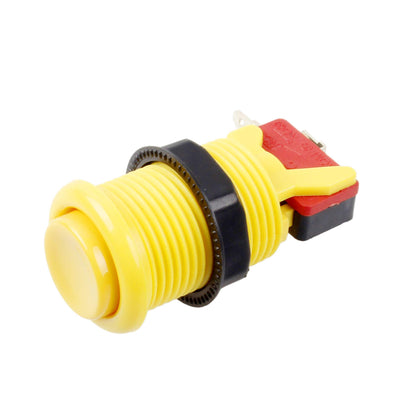 EG STARTS 30mm Arcade Push Button - Yellow Happ Type, Switchable, 3/16" Terminal, Model MS-BUT for Jamma Mame Kits