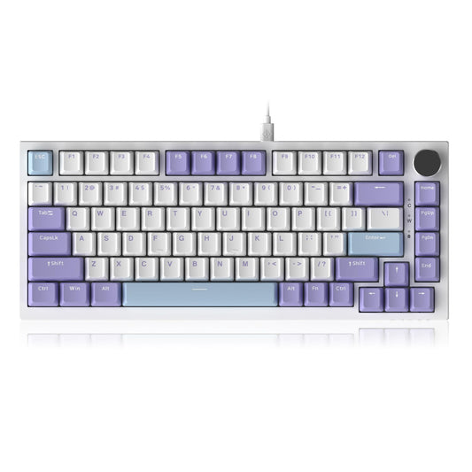 DAIDAI?AJAZZ AK820 75% Wired Gasket Mechanical Keyboard with Volume Knob - South Facing LED - Poron Foam - PBT Keycaps - Programmable RGB Hot Swap Keyboard