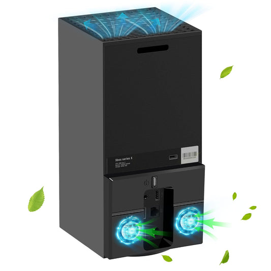 Linkstyle Vertical Cooling Fan for Xbox Series X - USB Powered Stand with Dual Fans, Black