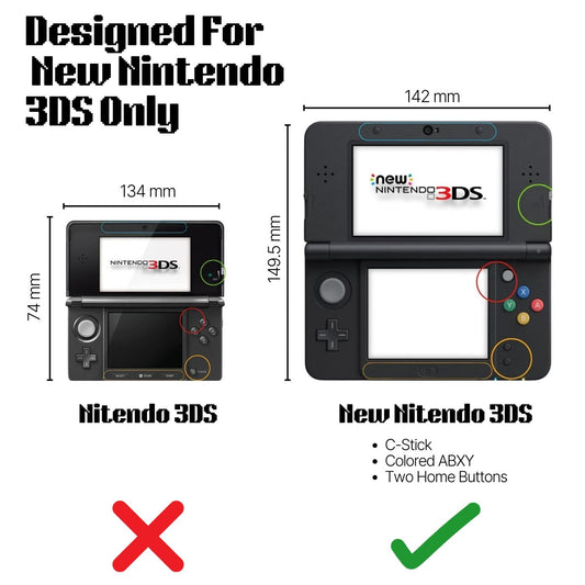 TNP Products New 3DS Case - Ultra Clear Hard Shell Cover for 2015 Nintendo 3DS - Hinge-less Design