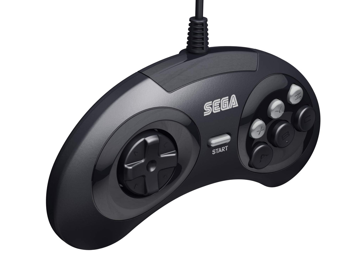 Retro-Bit 6-Button USB Controller for Sega Genesis Mini, PS3, PC, Mac, Switch - Black - Model 849172010987