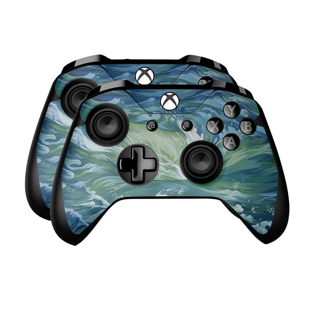 Skin Compatible with Microsoft Xbox One Controller (2 Pack) - Cyclone Wave - Premium 3M Vinyl Protective Wrap Decal Cover - Easy to Apply | Crafted in The USA by MightySkins
