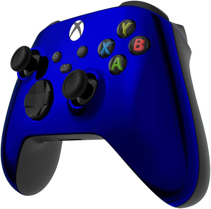 Custom Controllerzz Wireless Controller for Xbox Series X/S & One - Soft Touch Feel, X/S Blue Chrome
