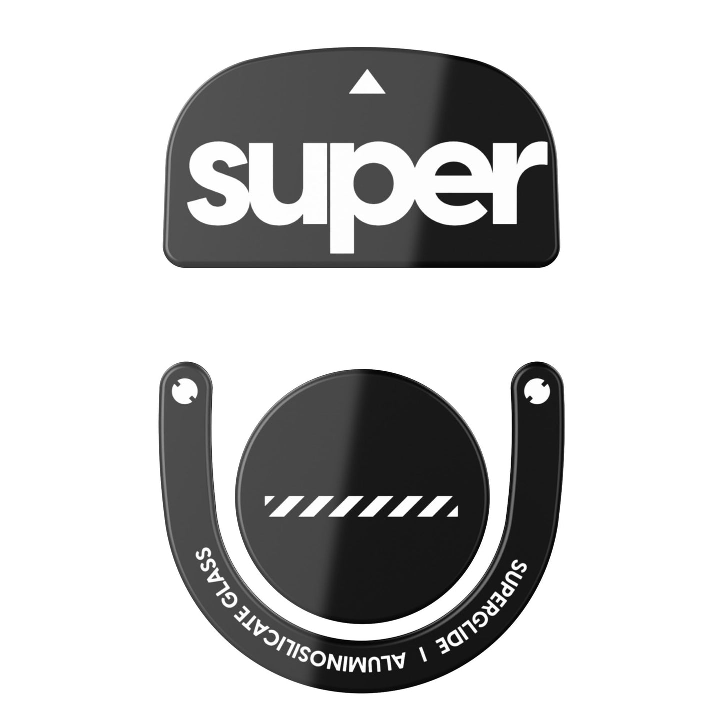 Superglide Glass Mouse Skates - Consistent Controllable Glide  Polished Round Edge  Super Balanced Gaming Mouse Feet with Durable Sole for Logitech G Pro X Superlight2 (Type-C  Black)