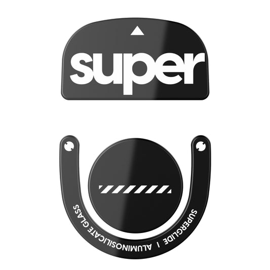 Superglide Glass Mouse Skates - Consistent Controllable Glide  Polished Round Edge  Super Balanced Gaming Mouse Feet with Durable Sole for Logitech G Pro X Superlight2 (Type-C  Black)
