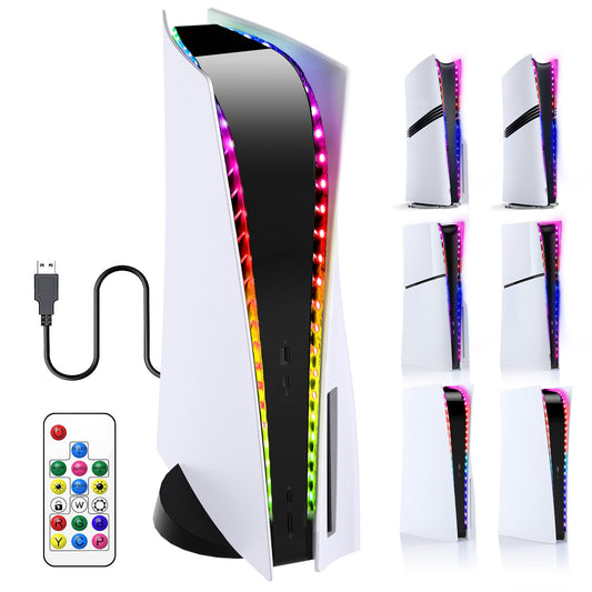 FASTSNAIL LED Light Strip for All PS5 Model  Accessories for PS5 Pro/PS5 Slim/PS5 Original  358 DIY Modes 7 RGB Colors for PS5 Led Light  Led Strip Light Kit Decoration for PlayStation 5 Console