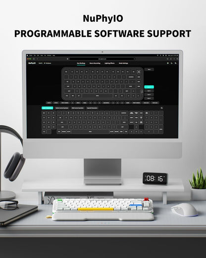 nuphy Kick75 Low Profile Wireless Mechanical Keyboard, 75% Layout, RGB Backlit, Brown Nano Switch, White
