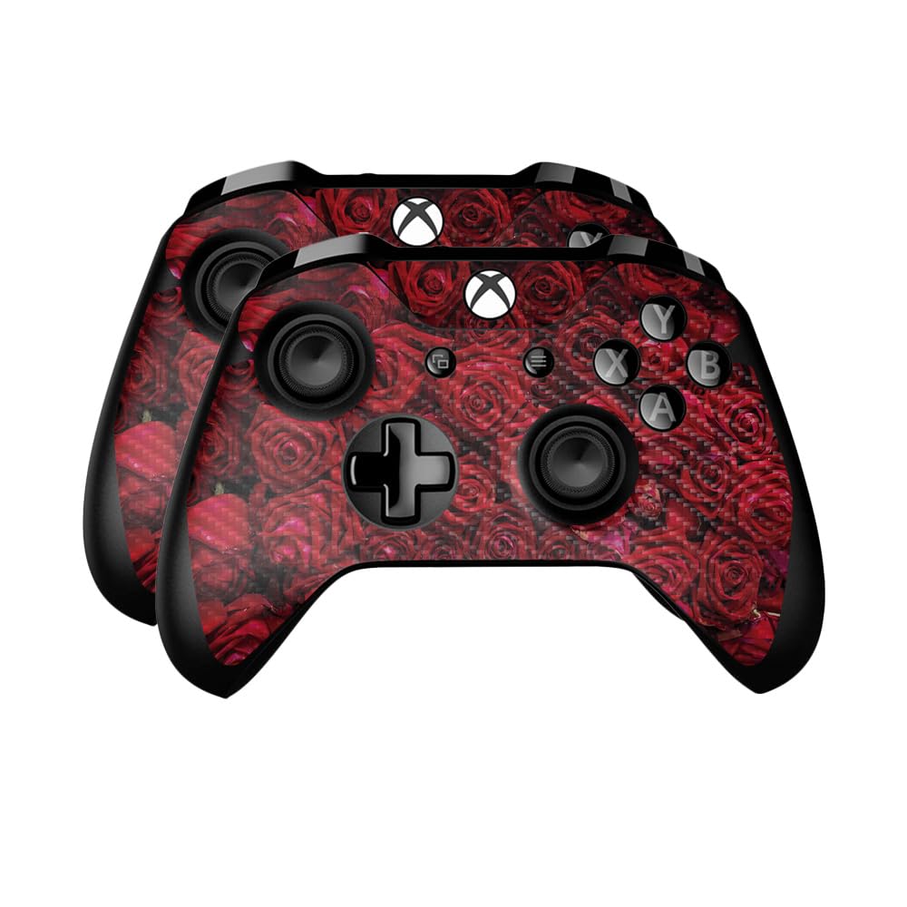 Carbon Fiber Skin Compatible with Microsoft Xbox One Controller (2 Pack) - Too Many Roses - Premium 3M Vinyl Protective Wrap Decal Cover - Easy to Apply | Crafted in The USA by MightySkins