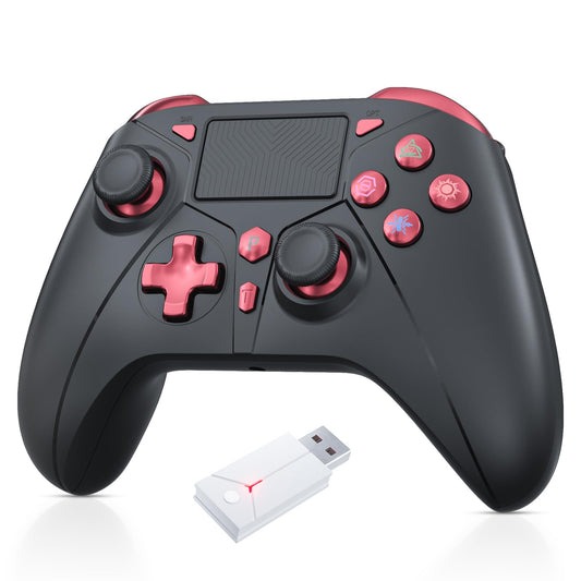 Gamrombo Wireless Controller for PS5/PS5 Pro/PS5 Slim with 2.4G Adapter, Compatible with PS4/Switch/Windows, Dual Vibration/Macr