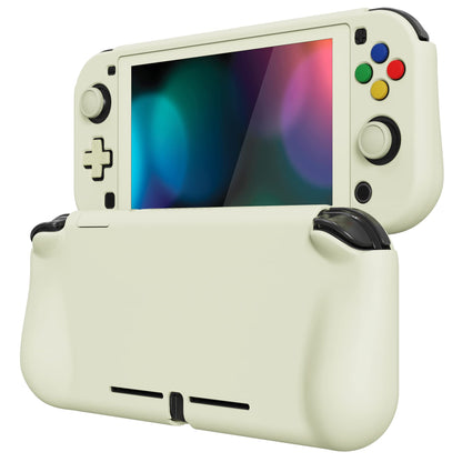 PlayVital ZealProtect Case for Nintendo Switch Lite - Hard Shell, Ergonomic Grip, Screen Protector, Antique Yellow