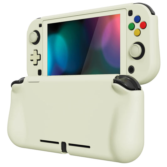 PlayVital ZealProtect Case for Nintendo Switch Lite - Hard Shell, Ergonomic Grip, Screen Protector, Antique Yellow