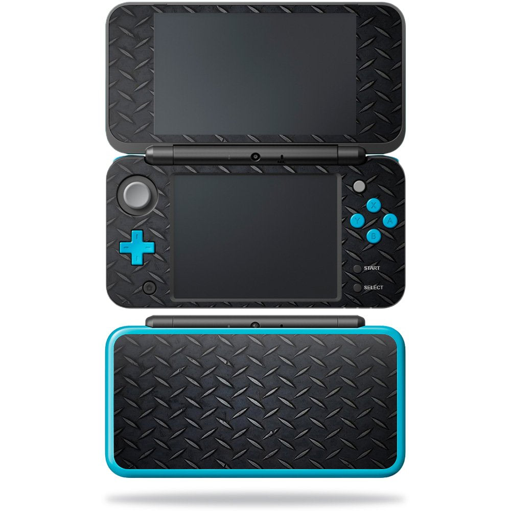 MIGHTY SKINS Nintendo New 2DS XL Skin - Black Diamond Plate, Durable Vinyl Decal Wrap, Easy to Apply & Remove