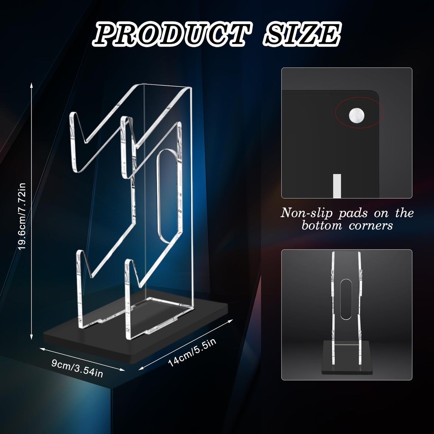 FYY Game Controller Holder 2 Pack - 2 Tier Acrylic Display Stand for Nintendo Switch, Xbox, PS5, PS4 - Black