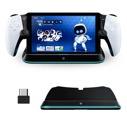 LANCUBE PS Portal Charging Stand Dock - 7 RGB Light Modes, Type-C Cable, Black, Model P3710-black