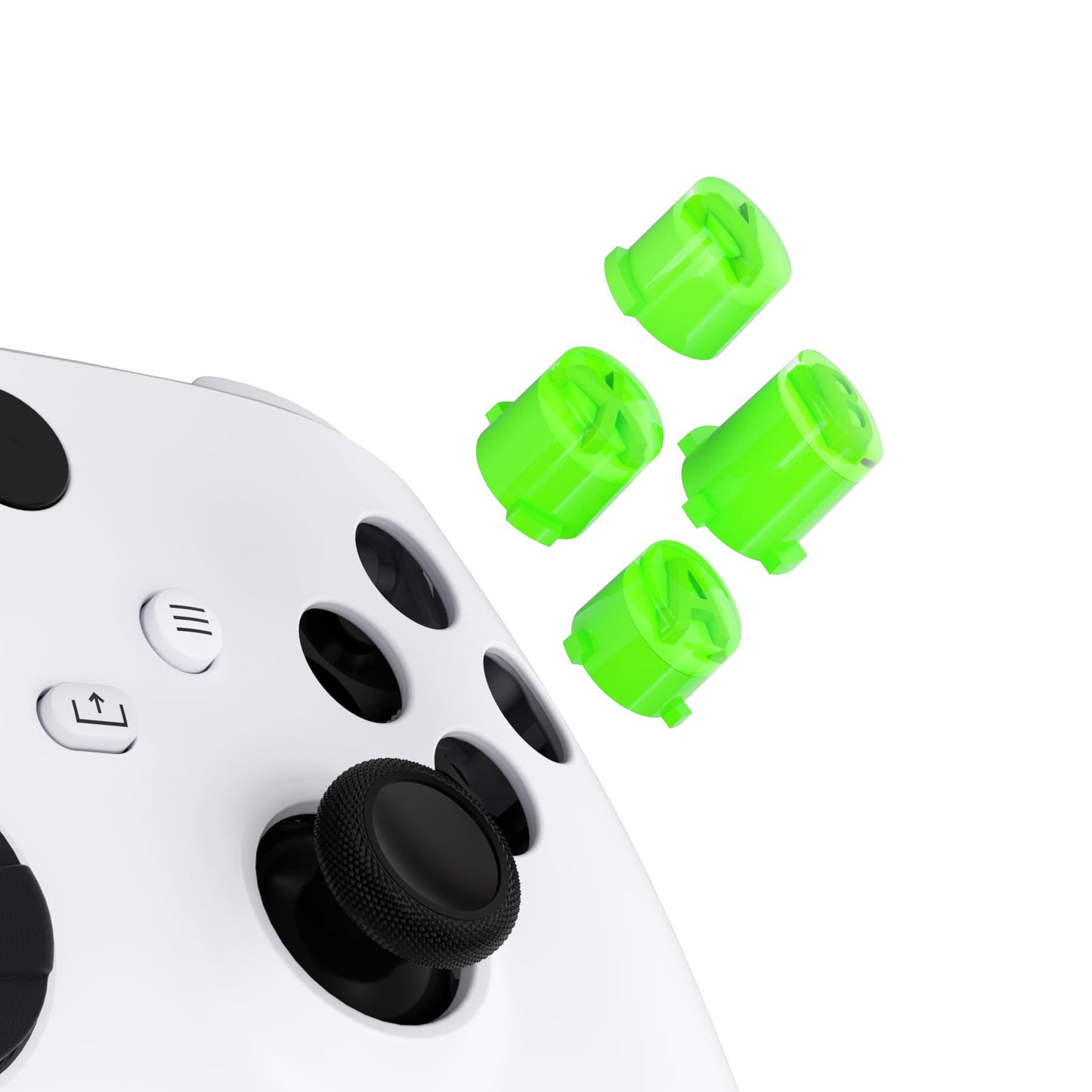 eXtremeRate ABXY Buttons for Xbox Core Wireless Controller  Two-Tone Carmine Green & Clear Classic Symbols Action Buttons Replacement Prats for Xbox One S/X  Elite Series 2 Core & 1 Controller