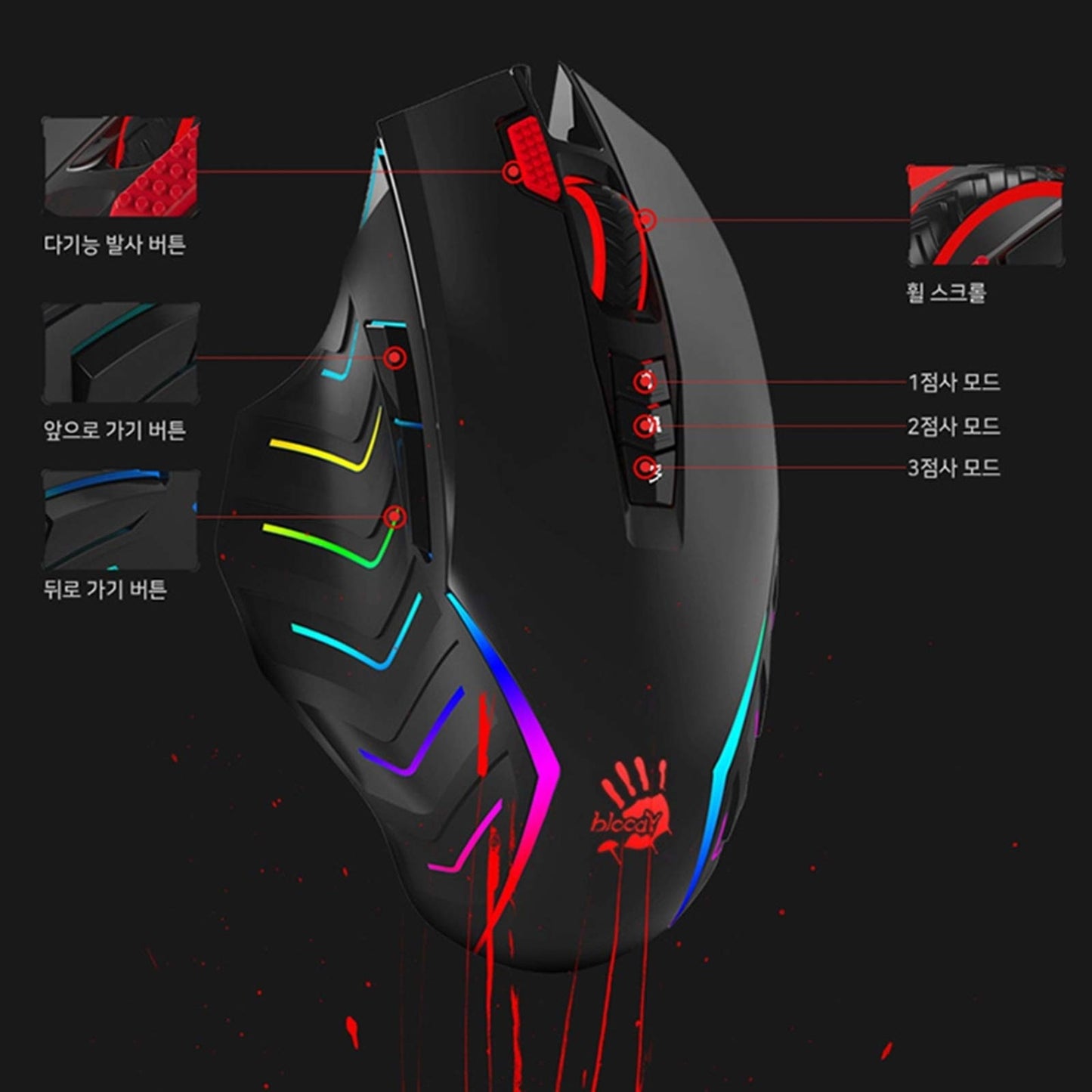 Sky Digital Bloody J95 Wired Gaming Mouse - Multicolored, Precision Performance