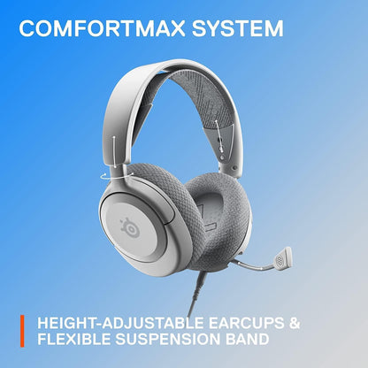 SteelSeries Arctis Nova 1P Gaming Headset - 360° Sound, Noise Cancelling Mic, White, PS5/PC/Xbox Compatible