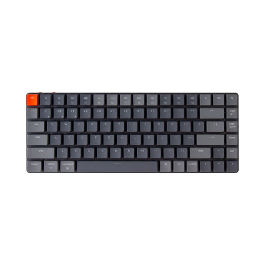 Keychron K3 75% Layout 84-Key Ultra-Slim Hot-Swappable Wireless Bluetooth Mechanical Keyboard with Low-Profile Keychron Optical Red Switch/White LED Backlight/USB Wired for Mac Windows-Version 2