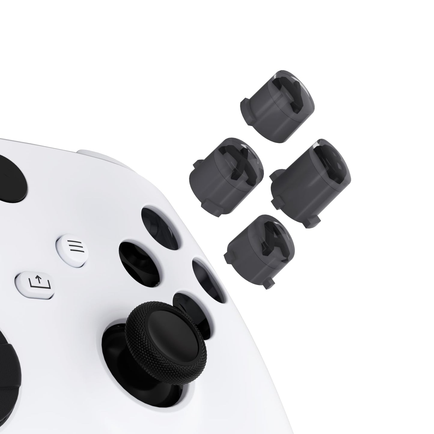 eXtremeRate ABXY Buttons for Xbox Series X & S Controller  Three-Tone Classic Gray & Clear with Dark Gray Classic Symbols Action Buttons for Xbox One S/X  Elite Series 2 & 1 Wireless Controller