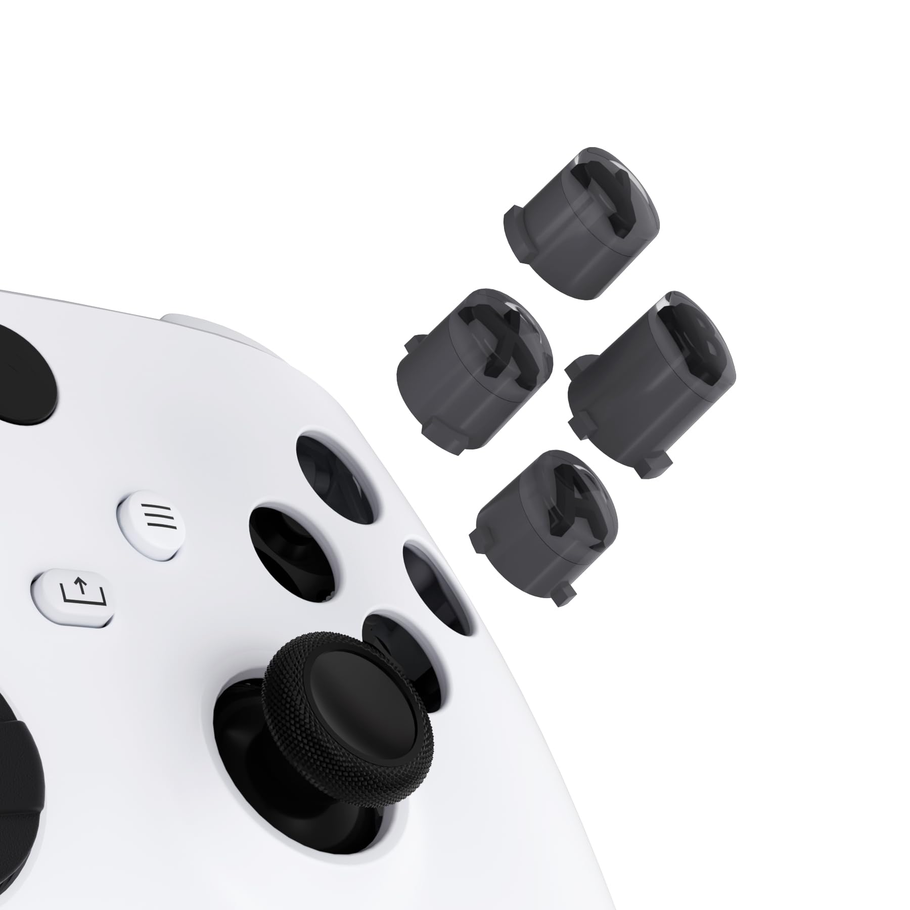 eXtremeRate ABXY Buttons for Xbox Series X & S Controller  Three-Tone Classic Gray & Clear with Dark Gray Classic Symbols Action Buttons for Xbox One S/X  Elite Series 2 & 1 Wireless Controller