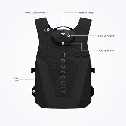 bHaptics TactSuit Air Onyx - Lightweight VR Haptic Vest with 16 Feedback Motors, Wireless Bluetooth, Model BHTV16M1D