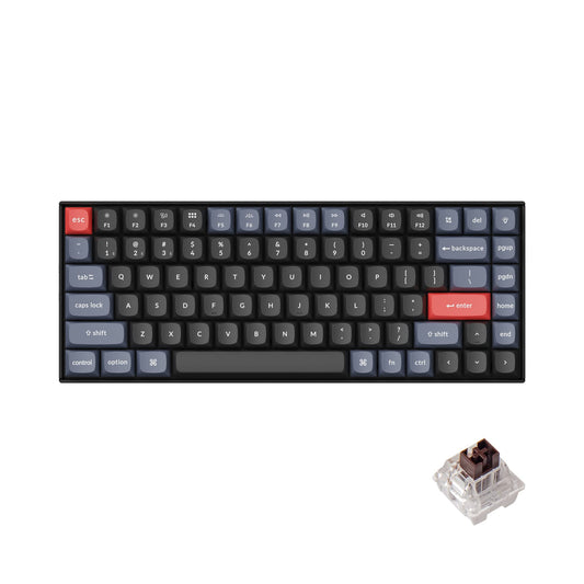 Keychron K2 Pro Wireless Mechanical Keyboard, 75% Layout, Hot-Swappable K Pro Brown Switch, RGB Backlight, Custom Programmable for Mac/Windows/Linux
