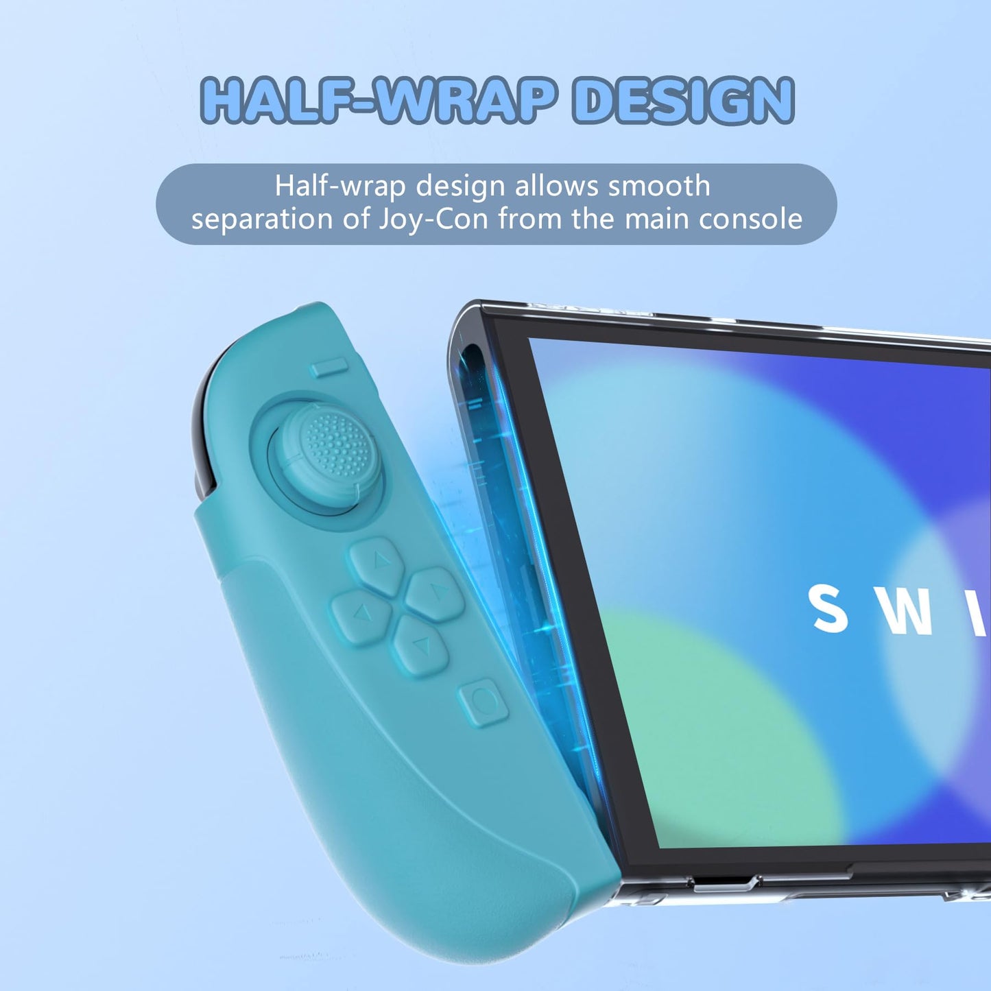 PlayVital Ranger Case for Nintendo Switch 2 - Ergonomic Silicone Grips, Dockable Hard Shell, Blue & Orange