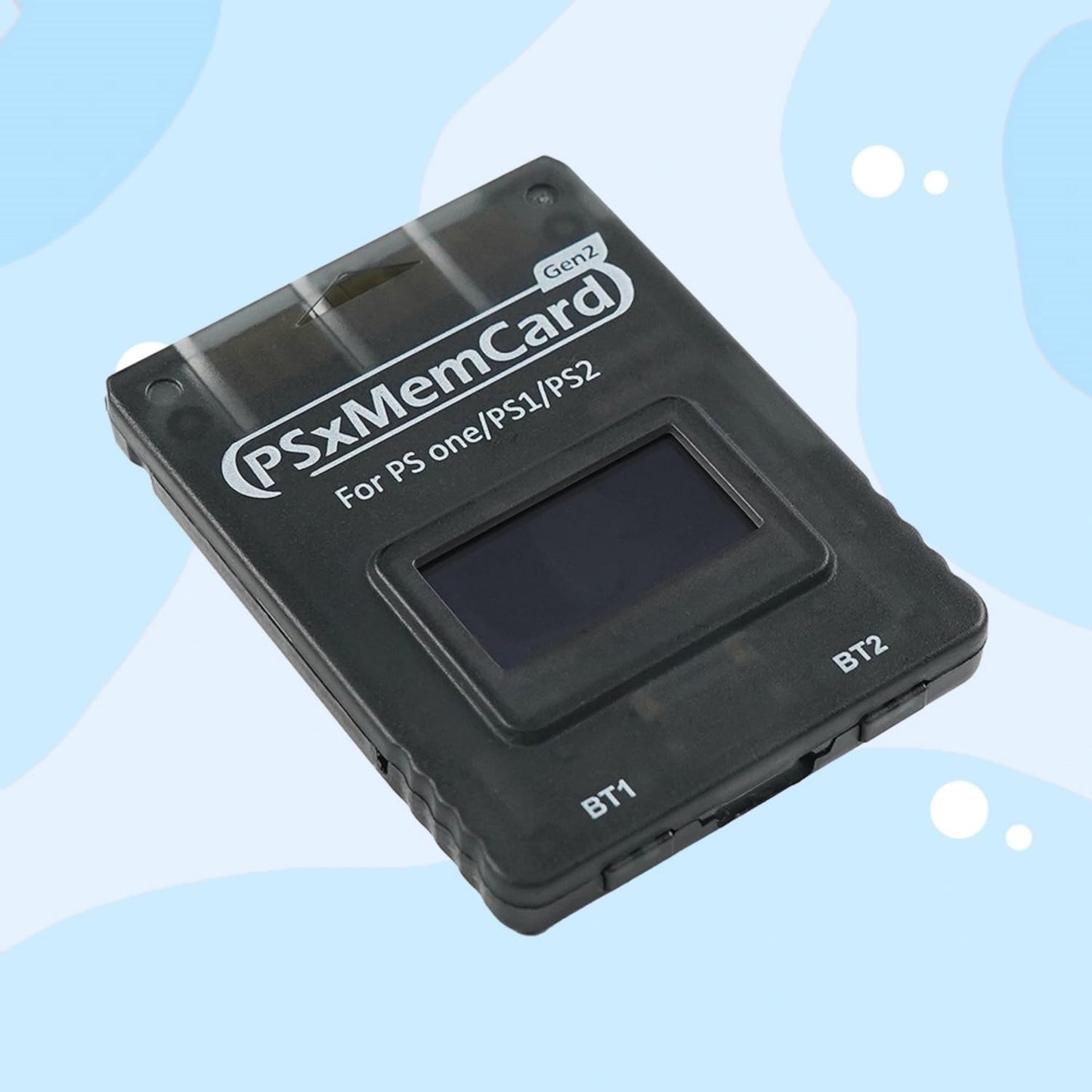 BITFUNX PSxMemCard Gen2 Memory Card - 8GB MicroSD, Unlimited Storage, Firmware Upgrade, High Speed, Tran-Black for PS2/PS1/PS One