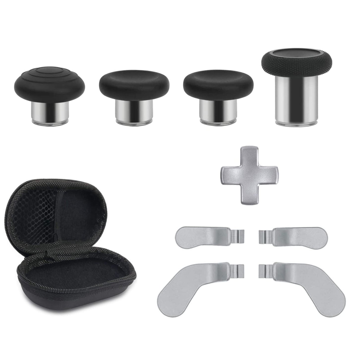 Metal Replacement Thumbsticks for Xbox fine design Controller Series 2 Core Component Pack Includes 4 Swap Magnetic Joysticks 4 Paddles 1 Standard D-Pads  Accessories Parts for Xbox One fine design 2 (Silver)