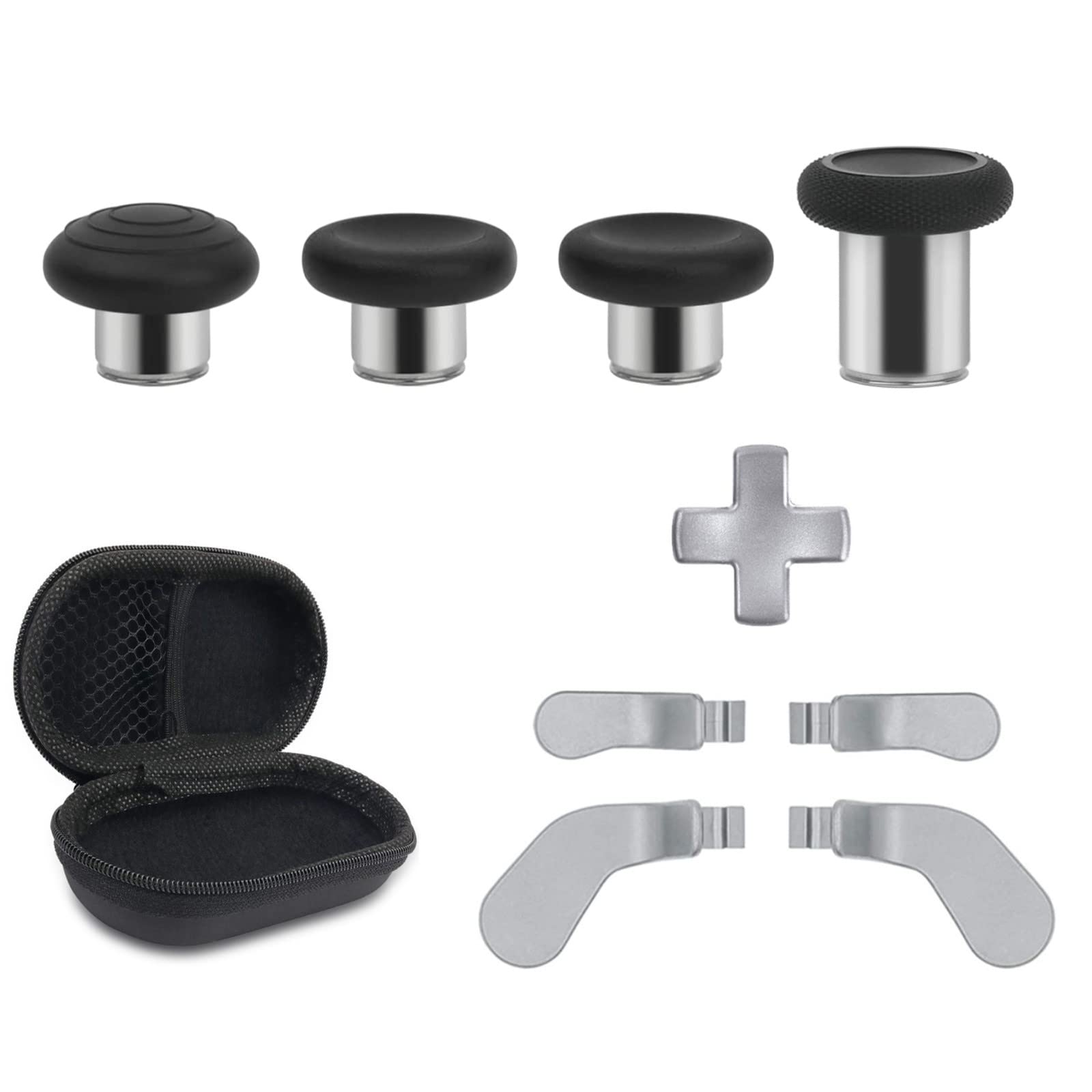 Metal Replacement Thumbsticks for Xbox fine design Controller Series 2 Core Component Pack Includes 4 Swap Magnetic Joysticks 4 Paddles 1 Standard D-Pads  Accessories Parts for Xbox One fine design 2 (Silver)