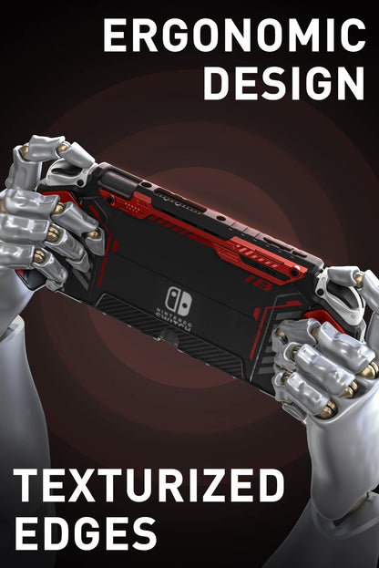 i-Blason Armorbox Case for Nintendo Switch OLED - Dockable, Anti-Scratch, Comfortable Grip, Red