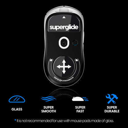 Pulsar Gaming Gears Superglide Mouse Feet - Ultra Strong Glass, Fast & Smooth, Black