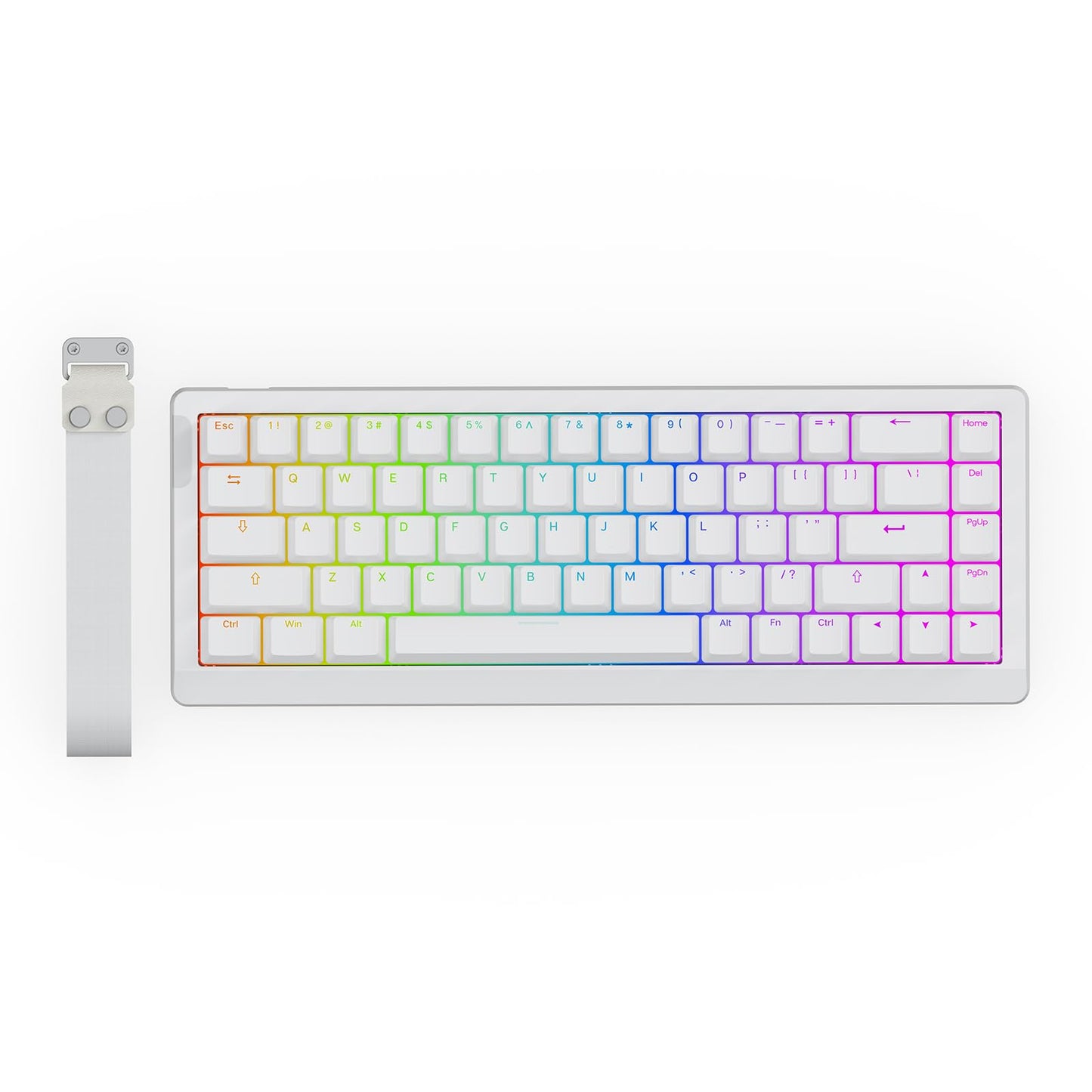 Ematerial nameAKER HE68 Lite Hall Effect Gaming Keyboard  8k Polling & 128K Scan Rate  0.01mm Adjustable control button  0.125ms Latency  5-Layer Sound-Dampened  Snap Key  SOCD  A-RGB  Wired  Mac Software (White)