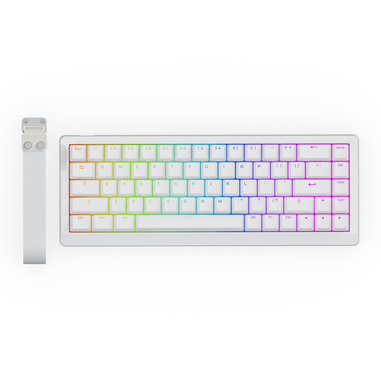 Ematerial nameAKER HE68 Lite Hall Effect Gaming Keyboard  8k Polling & 128K Scan Rate  0.01mm Adjustable control button  0.125ms Latency  5-Layer Sound-Dampened  Snap Key  SOCD  A-RGB  Wired  Mac Software (White)