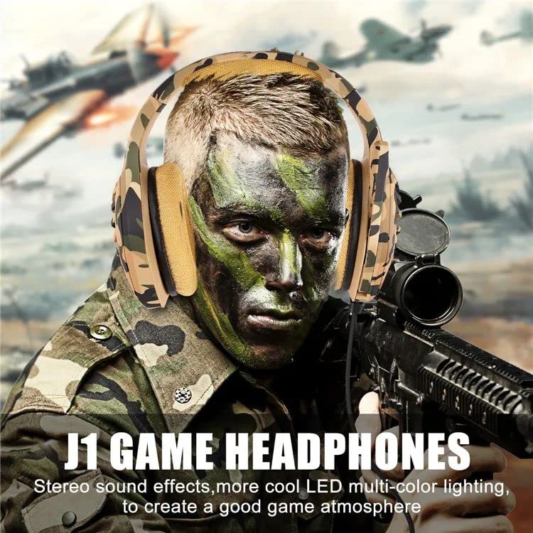 targeal Gaming Headset with Microphone - Noise Canceling, 3.5mm Jack, PC/PS4/PS5/Xbox - Model J1, Color J1-camo1