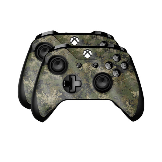 Glossy Glitter Skin Compatible with Microsoft Xbox One Controller (2 Pack) - Viper Woodland - Premium 3M Vinyl Protective Wrap Decal Cover - Easy to Apply | Crafted in The USA by MightySkins