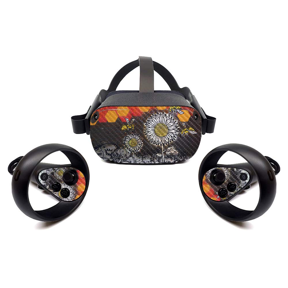 MightySkins Carbon Fiber Skin for Oculus Quest - Urban Pollination | Protective  Durable Textured Carbon Fiber Finish | Easy to Apply  Remove  and Change Styles | Made in The USA