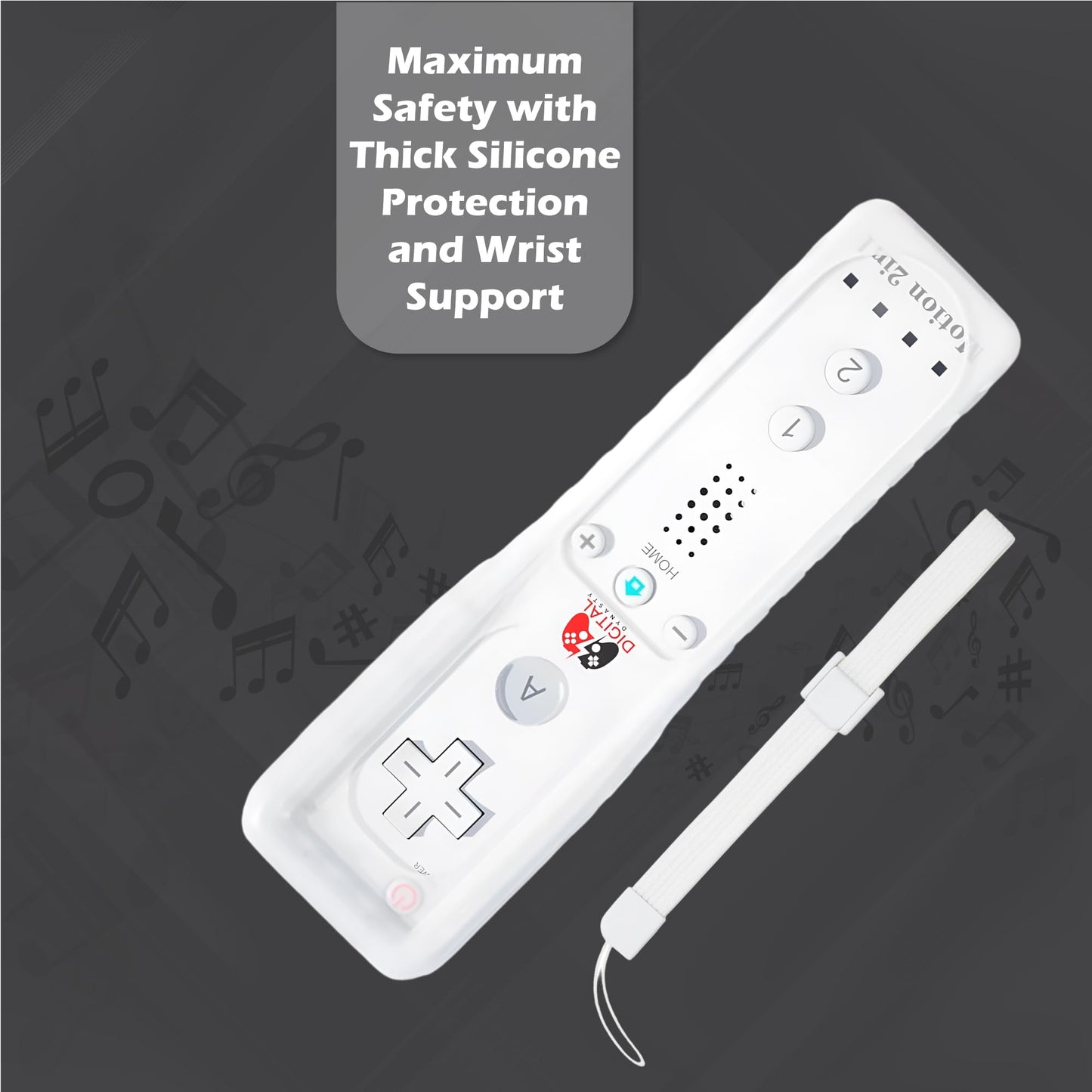 Digital Dynasty Wii Motion Plus Controller 2 Pack with Nunchuks - White for Nintendo Wii & Wii U