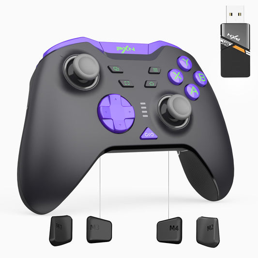 PXN P5 8K Wireless Gaming Controller  Capacitive Joystick  2.4G PC Controller  Hall control buttons  Dual Vibrators  APP  4-Macro  3-Mode(2.4G/BT/SW)  for PC Switch Android iOS