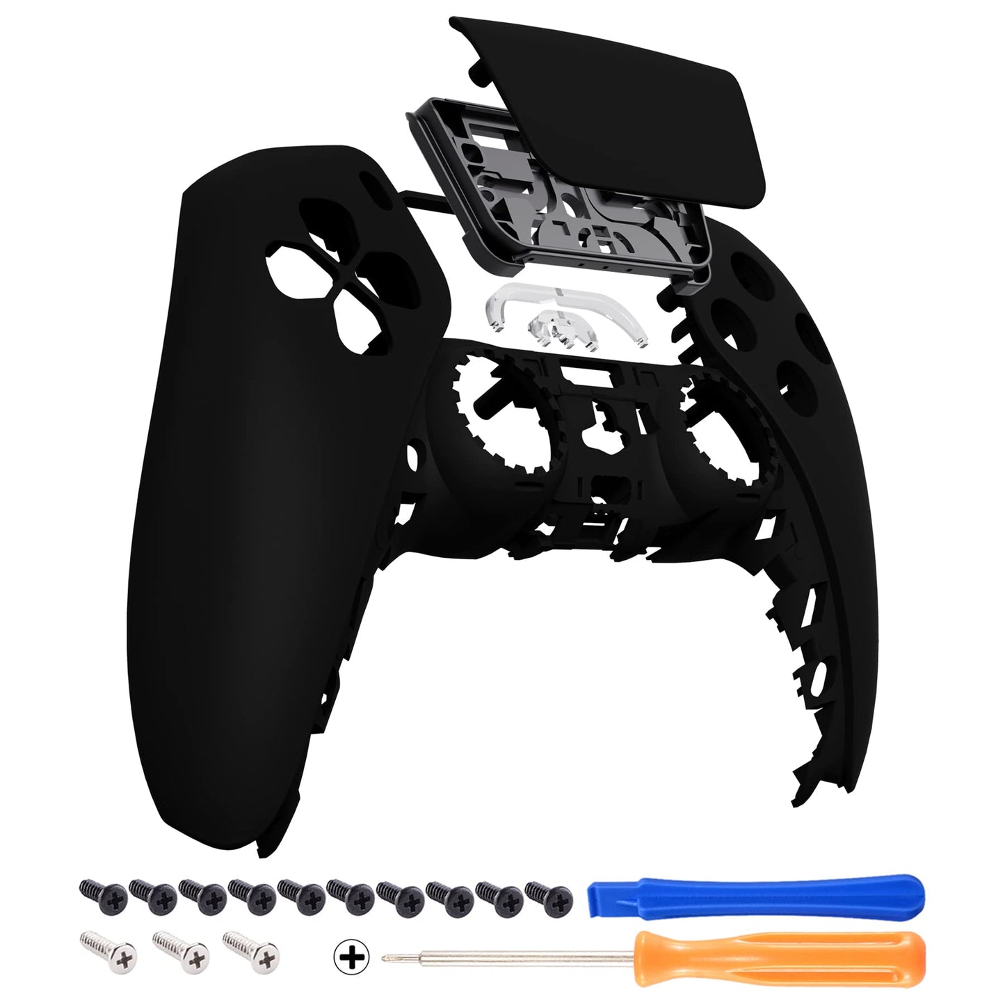 eXtremeRate Black Soft Touch Touchpad Front Top Shell Compatible with ps5 Controller BDM-010 020 030 040 050  DIY Replacement Shell Custom Touch Pad Cover Compatible with ps5 Controller