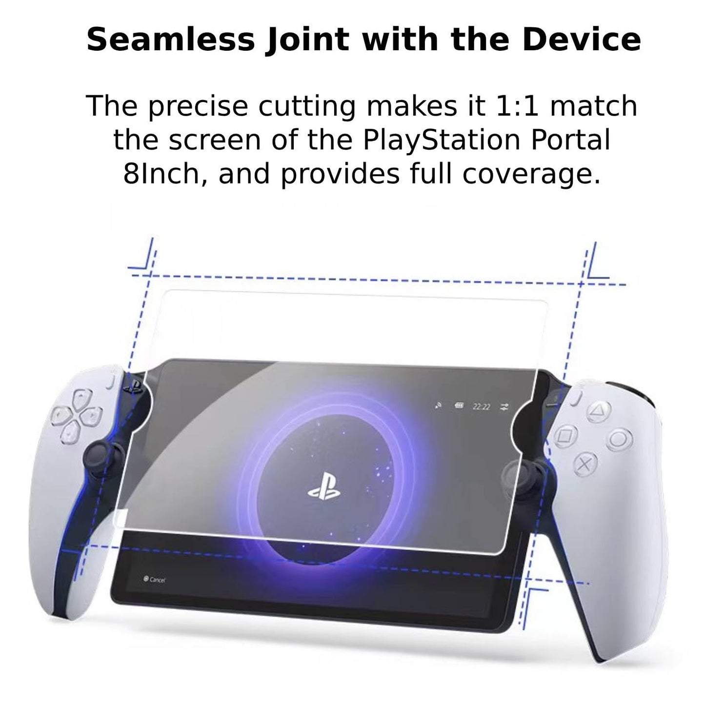 HCHNH Tempered Glass Screen Protector for PS5 Portal - 2 Pack, Military Grade, Transparent, Model XKOSIS