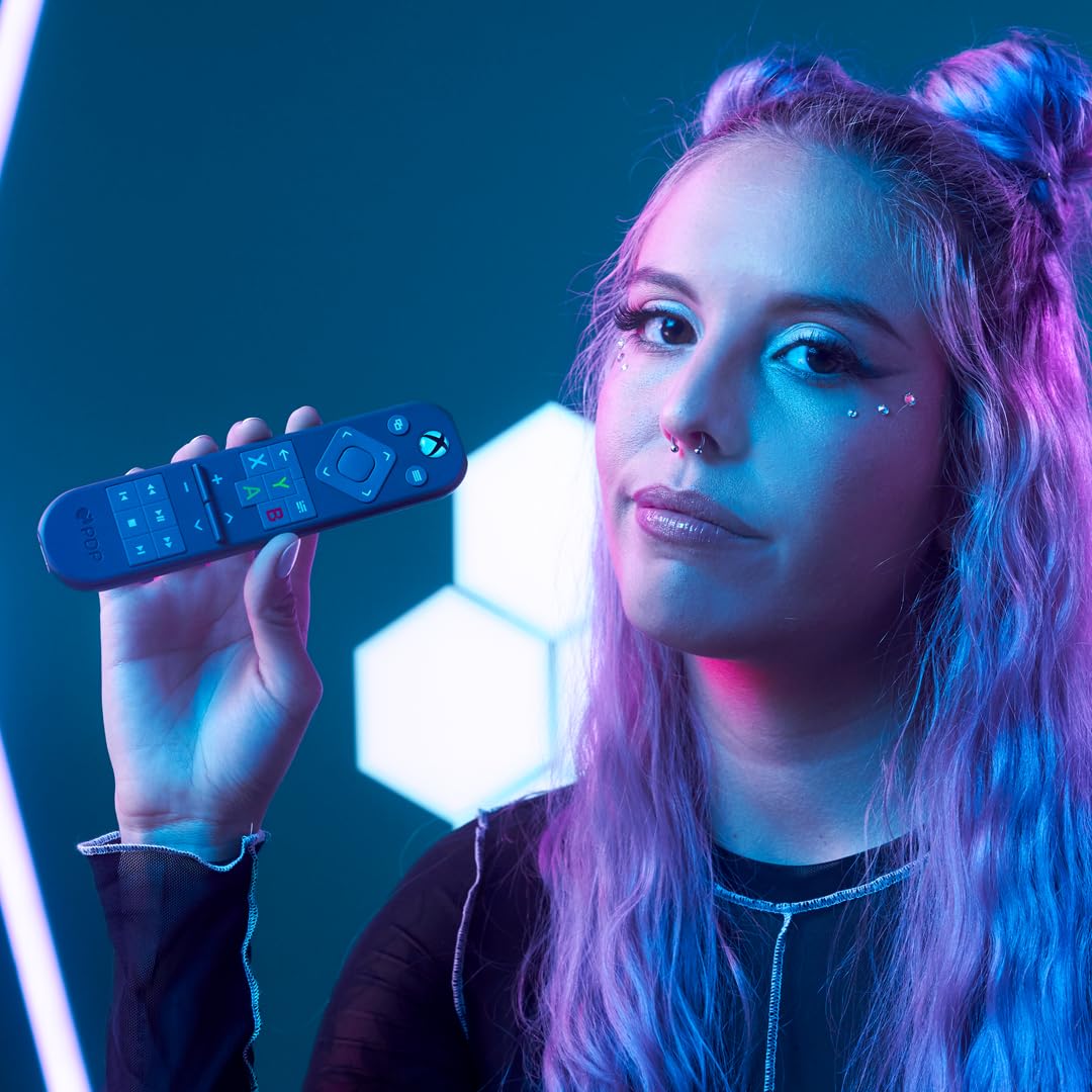 PDP Xbox Gaming Media Remote Control - Solar Powered, Compact, Black, Model 049-044