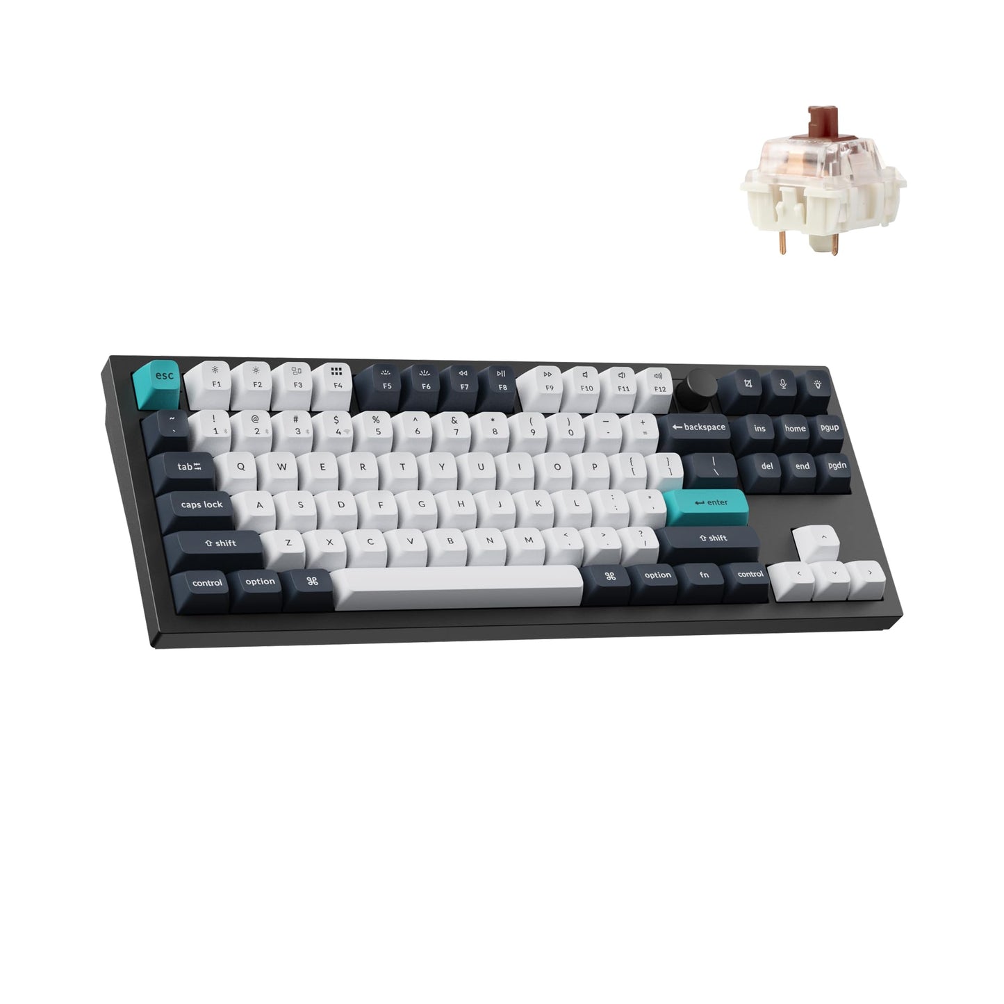 Keychron Q3 Max Wireless Custom Mechanical Keyboard  Full Aluminum 2.4 GHz Bluetooth QMK TKL Layout RGB with Hot-swappable Gateron Brown Switch Compatible with Mac Windows Linux