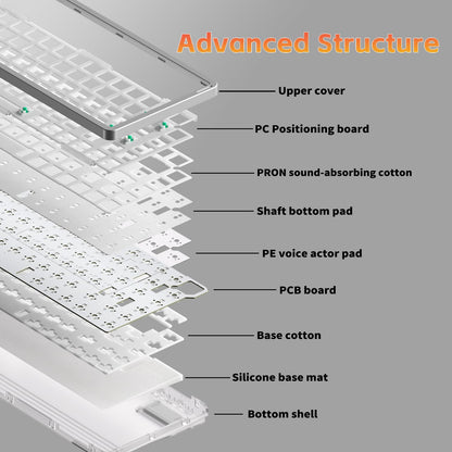 nuphy Air75 V3 Wireless Mechanical Keyboard, 75% Layout, RGB Backlit, Brown Nano Switch, White Color, Gasket Mounted, Hot Swappable