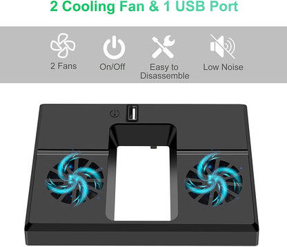 Linkstyle Vertical Cooling Fan for Xbox Series X - USB Powered Stand with Dual Fans, Black